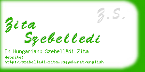 zita szebelledi business card